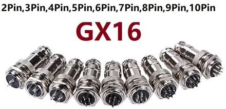 1Set Female + Male GX16 Aviation Connector 2Pin 3Pin 4Pin 5Pin 6Pin 7Pin 8Pin 9Pin 10Pin Circular Socket