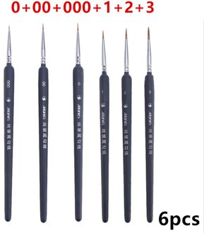 1Set Fijne Handgeschilderde Dunne Haak Lijn Pen Tekening Art Pen #0 #00 #000 Verf borstel Kunst Levert Nylon Borstel Schilderen Pen