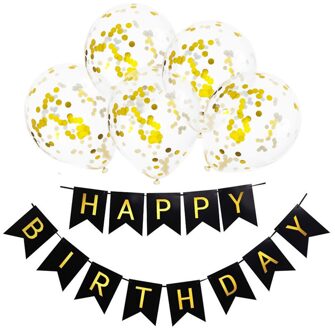 1Set Gelukkige Verjaardag Brief Banner Rose Goud Blauw Confetti Latex Ballonnen Verjaardagsfeestje Decoraties Baby Shower Ballon # t1P