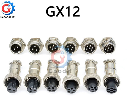 1set GX12 2/3/4/5/6/7 Pin Male & Female 12mm L88-93 Wire Circular Panel Connector Aviation Socket Plug with Plastic Cap Lid