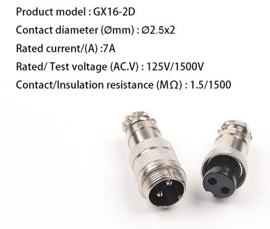 1Set GX16 2/3/4/5/6/7/8/9 Pin Docking Mannelijke & vrouwelijke 16Mm Circular Aviation Socket Plug Draad Panel Connectorire Panel Connector GX16-2D