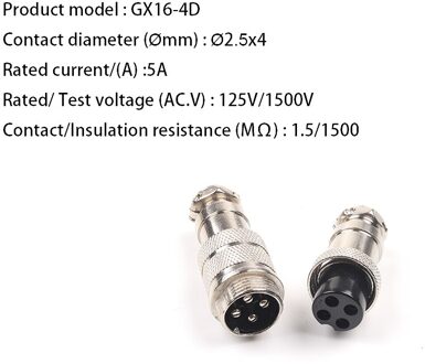 1Set GX16 2/3/4/5/6/7/8/9 Pin Docking Mannelijke & vrouwelijke 16Mm Circular Aviation Socket Plug Draad Panel Connectorire Panel Connector GX16-4D