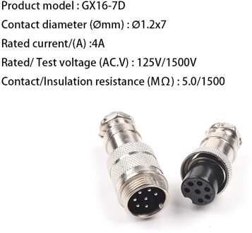 1Set GX16 2/3/4/5/6/7/8/9 Pin Docking Mannelijke & vrouwelijke 16Mm Circular Aviation Socket Plug Draad Panel Connectorire Panel Connector GX16-7D