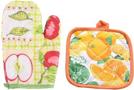 1set Handschoen & Mat Set Praktische Thicken Magnetron Isolatie Mat Handschoen Home Kitchen Decor