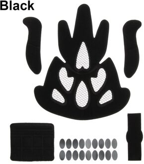 1Set Helm Binnenvoering Kit Met Insect Netto Sport Motorfiets Fiets Spons Pad Vervanging Foam Pads Set Helm Accessoires type2-zwart