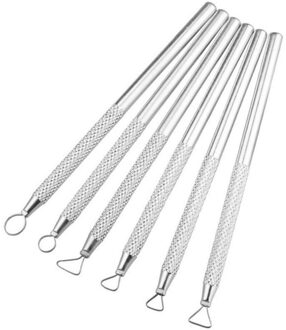 1Set Houten Handvat Aardewerk Keramiek Diy Gereedschap Set 6Pcs Houten Handvat Wax Aardewerk Klei Sculptuur Carving Tool Diy craft Set 2