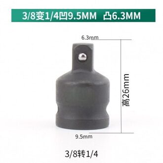 1Set Impact Socket Adapter 1/2 3/8 3/8-1/4 3/4-1/2 Socket Converter Adapter Reducer Voor Auto fiets Garage Reparatie Tool 38to14