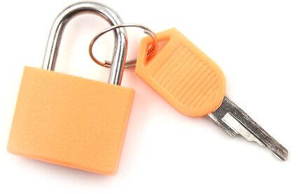 1Set Kleine Mini Sterke Stalen Hangslot Reiskoffer Dagboek Slot Met 2 Sleutels oranje