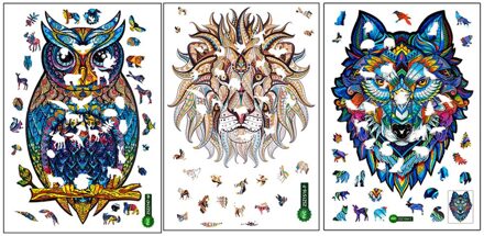 1Set Kleurrijke Diy Sticker Handgemaakte Kleurrijke Decal Met Dier Patroon Creatieve Handgemaakte Uil Tiger Wolf Pvc Puzzel Voor kids tijger