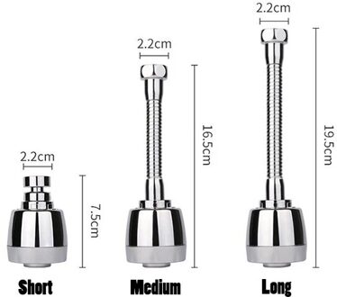 1Set Kraan Spuit Attachment 360 ° Rotatie Keuken Kranen Water Saving Tap Beluchter Diffuser Kraan Nozzle Douche Accessoires lang