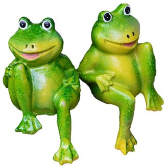 1Set Leuke Resin Zitten Kikkers Standbeeld Outdoor Tuin Winkel Decoratieve Kikker Sculptuur Voor Thuis Bureau Tuin Decor Ornament H04 M