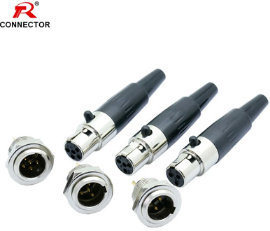 1set Mini XLR Connector, Mini Aviation MIC Microphone Connector, Zinc Alloy+copper pins with gold plated, 3 4 5 pins available