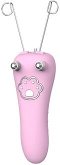 1Set Professionele Elektrische Gezichtshaar Remover Vrouwelijke Body Gezicht Katoenen Draad Epilator Scheerapparaat Veilig Lady Schoonheidsverzorging Machine roze