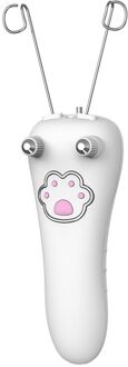 1Set Professionele Elektrische Gezichtshaar Remover Vrouwelijke Body Gezicht Katoenen Draad Epilator Scheerapparaat Veilig Lady Schoonheidsverzorging Machine wit