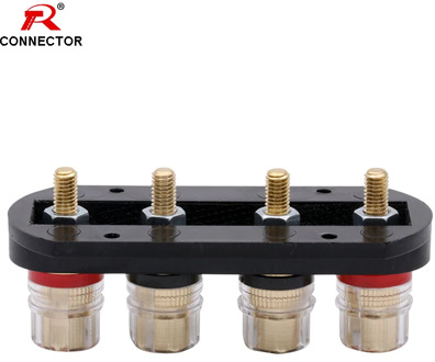 1set R Connector Brass Binding Post Speaker stage amplifier Output four-position terminal Speaker accessories Wiring board