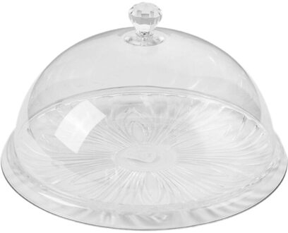 1Set Transparante Ronde Voedsel Cover Voedingsmiddelen Behoud Deksel Cake Deksels Pc Acryl Maaltijd Brood Cake Snack Stof Lade