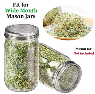 1Set Zaad Sprouter Kieming Cover Kit Ontkiemen Mason Jar Set Met Beugel Rvs Filter Cover Mason Jar