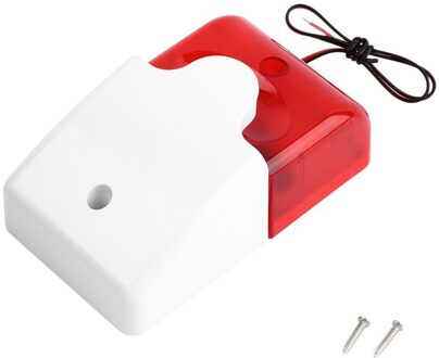 1Sets Mini Wired Strobe Sirene Duurzaam 12V Sound Alarm Strobe Knipperend Rood Licht Geluid Sirene Home Security Alarm systeem 108dB