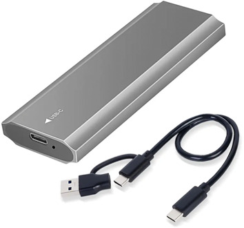 1TB M.2 SATA SSD + High Speed Enclosure 3.1 USB C (PCIe 10Gbps) - Aluminium - small