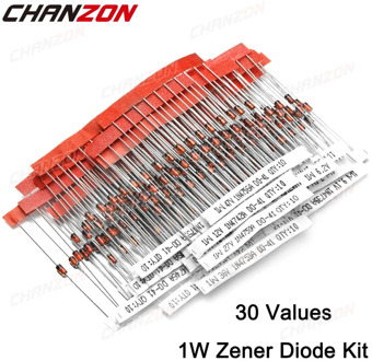 1W Zener Diode Assorted Kit (3V 3.3V 3.6V 5.1V 5.6V 7.5V 10V 12V 13V 15V 16V 18V 20V 22V 24V 30V 33V 47V) Assortment Set