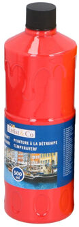 1x Acrylverf / temperaverf fles rood 500 ml