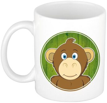 1x Apen beker / mok - 300 ml - aap dieren bekers voor kinderen Multikleur