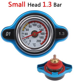 1X Auto Motorfiets D1 Spec Thermo Radiator Cap Tank Cover Water Temperatuurmeter Met Utility Veilig 0.9 Bar/ 1.1 Bar/1.3 Bar klein hoofd 1.3