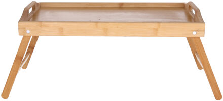 1x Bamboe ontbijt/schoot dienbladen/tafeltjes 50 x 30 cm - Dienbladen Bruin
