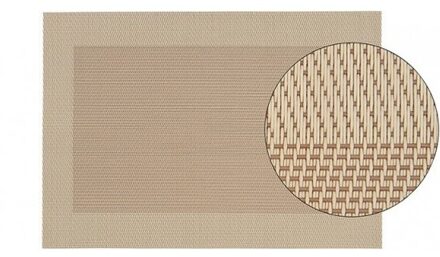 1x Beige/bruine onderlegger/placemat met gevlochten/geweven uiterlijk 45 x 30 cm