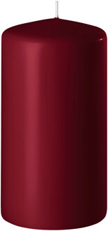 1x Bordeauxrode cilinderkaars/stompkaars 6 x 8 cm 27 branduren