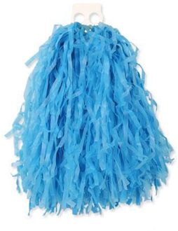 1x cheerball/pompom met ringgreep - blauw - 28 cm - Cheerleader