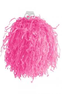 1x cheerball/pompom met ringgreep - roze - 28 cm - Cheerleader