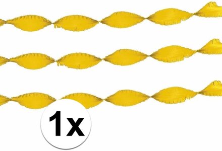 1x crepe papier slingers/guirlande - 6 meter - multi-kleur Geel