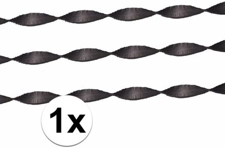 1x crepe papier slingers/guirlande - 6 meter - multi-kleur Zwart