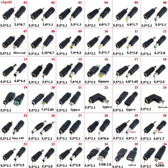 1X DC Power male to female 7.9*5.5 6.0*3.0 5.0*3.0 4.8*1.7 3.5*1.35 micro usb to 5.5*2.1 plug Converter Laptop Adapter connector