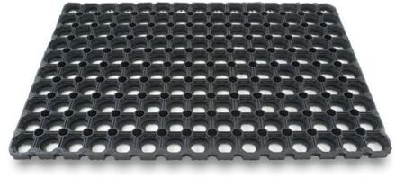 1x Deurmatten/schoonloopmatten van rubber 40 x 60 cm - Deurmatten Zwart