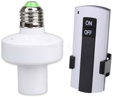 1x E27 Schroef Draadloze Afstandsbediening Lamp Houder Cap Socket Switch 10 Meter