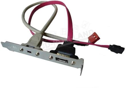 1x eSATA en 1x Firewire bracket