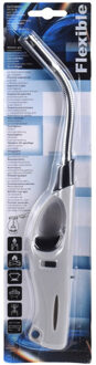 1x Flexibele gas/bbq/keuken aanstekers navulbaar grijs/zwart 27 cm