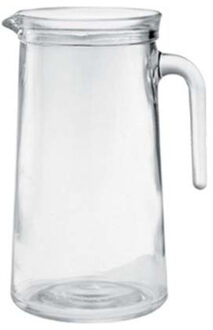1x Glazen water karaffen van 1,1 L Transparant
