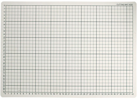 1x Grijze hobby snijmat 30 x 45 cm A3 formaat - Papier snij onderlegger/placemat met ruitjes