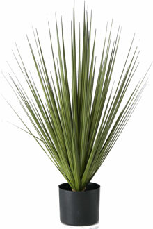 1x Groene grasplanten/kunstplanten Carex 68 cm in zwarte pot