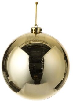 1x Grote kunststof kerstballen goud 15 cm - Kerstbal Goudkleurig