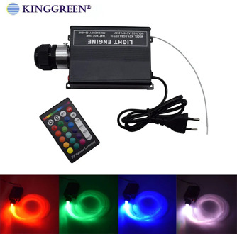 1X High Brightness RGB LED lighting 16W fiber optic light engine with 24key RF remote controller free shipping