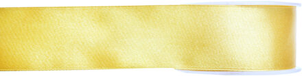 1x Hobby/decoratie gele satijnen sierlinten 1,5 cm/15 mm x 25 meter