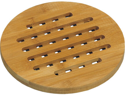 1x Houten onderzetters 19 cm rond - Panonderzetters Bruin