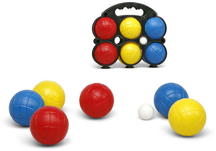 1x Jeu de boules sets met 6 gekleurde ballen in draagtas