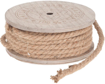 1x Jute decoratie touw op rol 700 cm 8 mm - Touwen Bruin