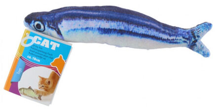 1x Kattenspeeltjes vissen knuffels 19 cm - makreel - Speelgoed vissen voor katten