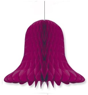 1x Kerst/feest decoratie klokken aubergine 30 cm - Hangdecoratie Paars